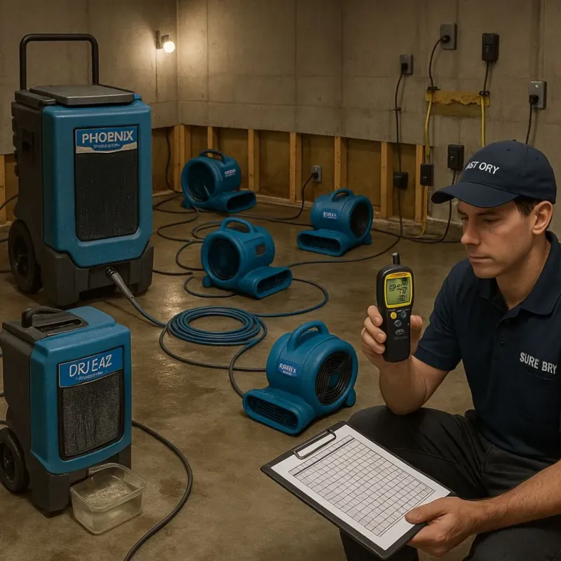 Structural Drying and Dehumidification process in Glenshaw, PA